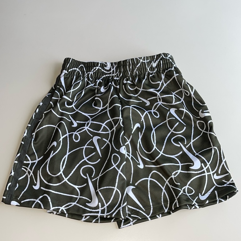 Nike Green & White Logo Printed Dri-Fit Shorts